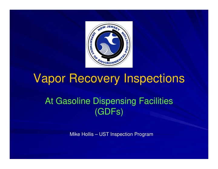vapor recovery inspections