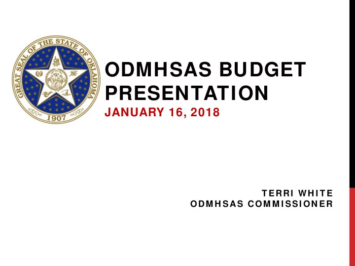 odmhsas budget presentation