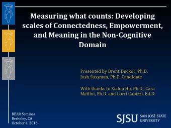 Measuring  what  counts:  Developing    scales  of  Connectedness,