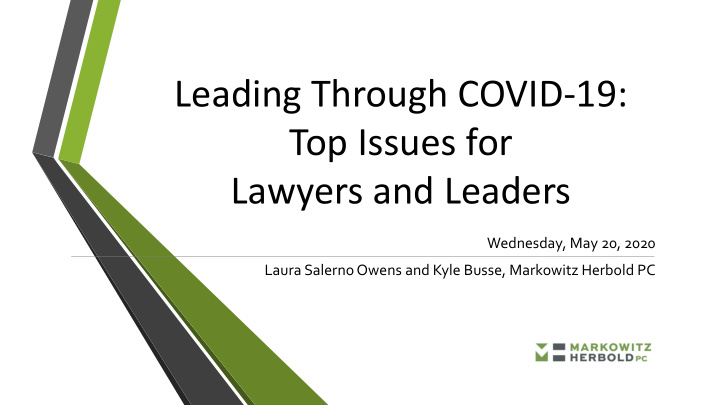 leading through covid 19 top issues for