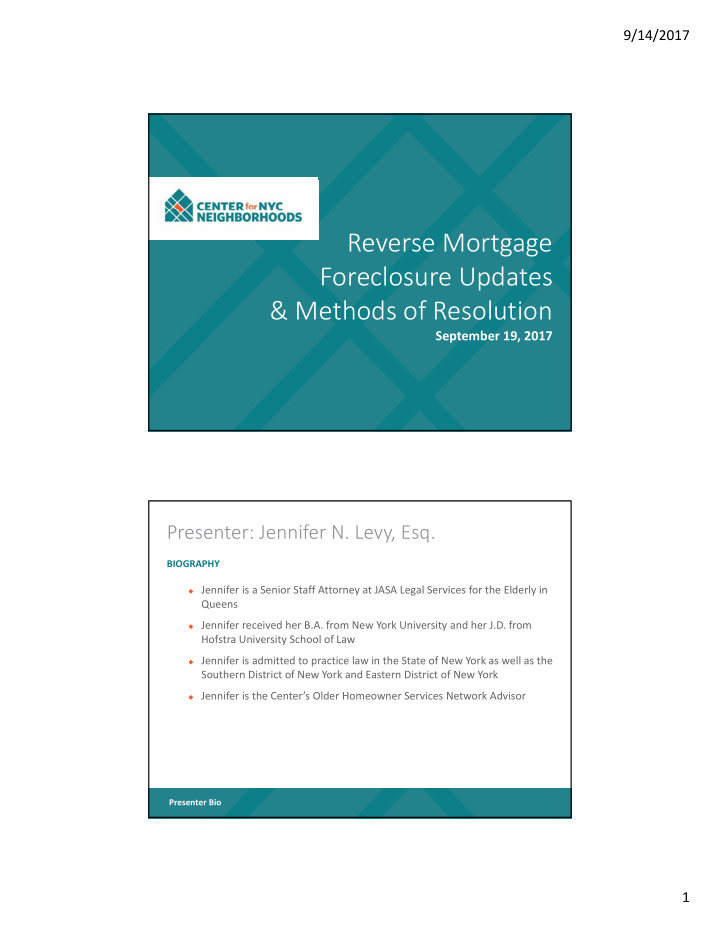 reverse mortgage foreclosure updates methods of resolution