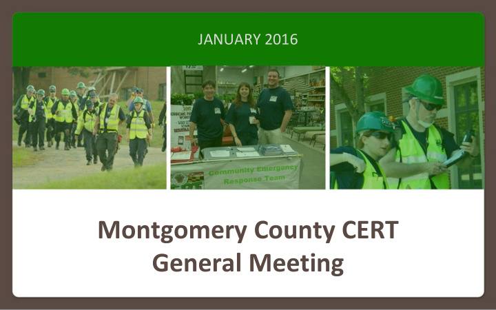 montgomery county cert general meeting