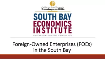 Foreign-Ow  Fo  Owned E  ned Enter  erpr  pris  ises  es (  (FOE  OEs)  )  in t  in the S  he Sout