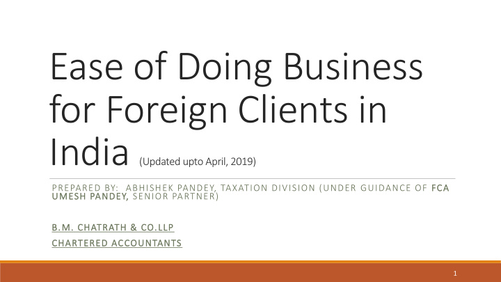 ease of doing business for foreign clients in