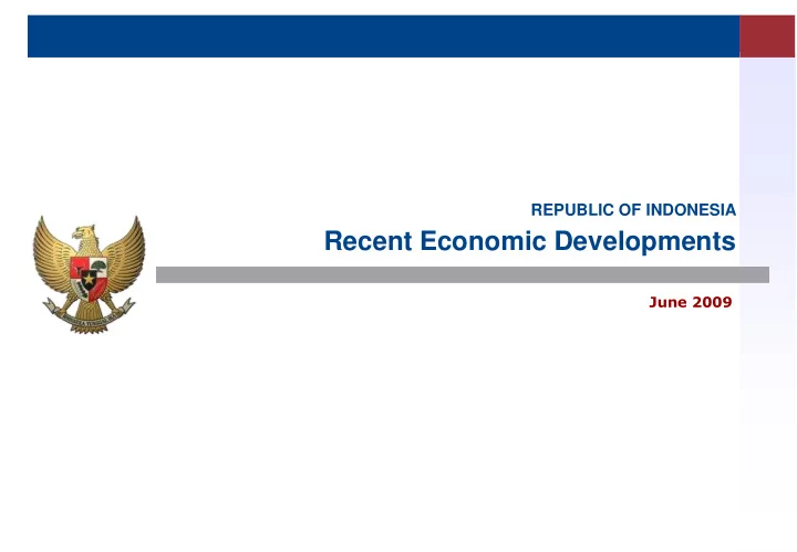 recent economic developments