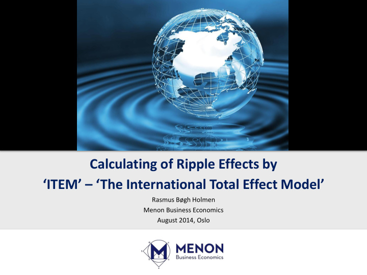 calculating of ripple effects by item the international