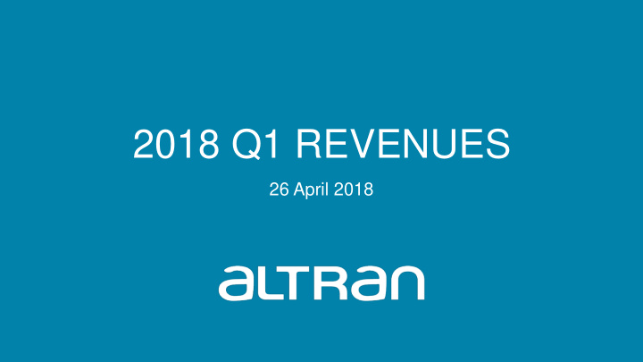 2018 q1 revenues