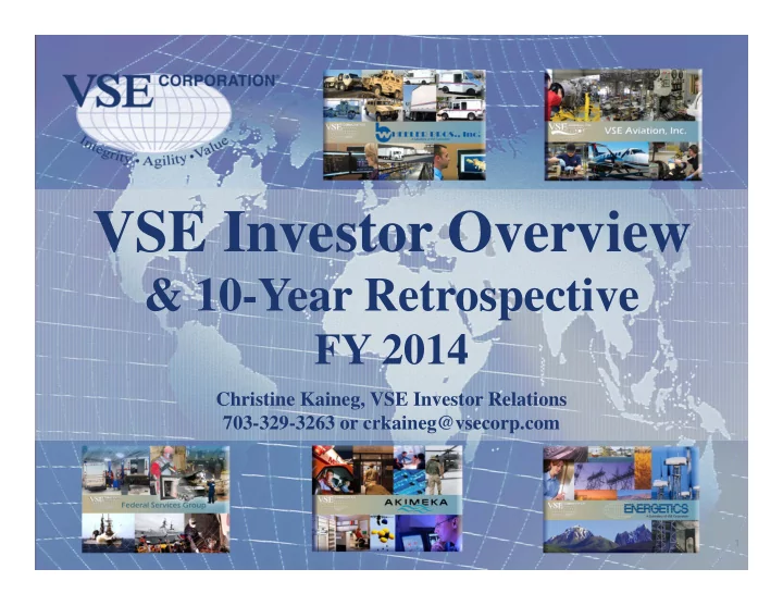 vse investor overview
