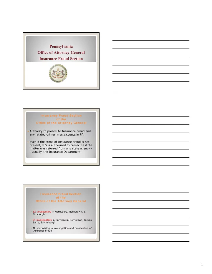 pennsylvania office of attorney general insurance fraud