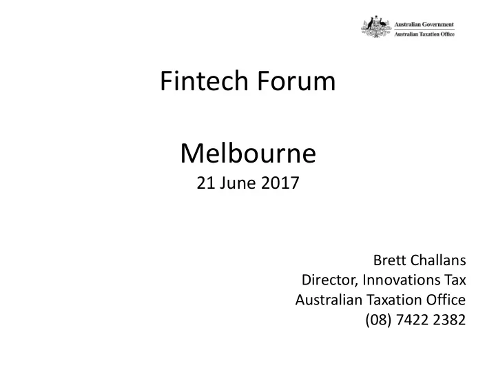 fintech forum melbourne