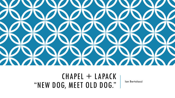 chapel lapack