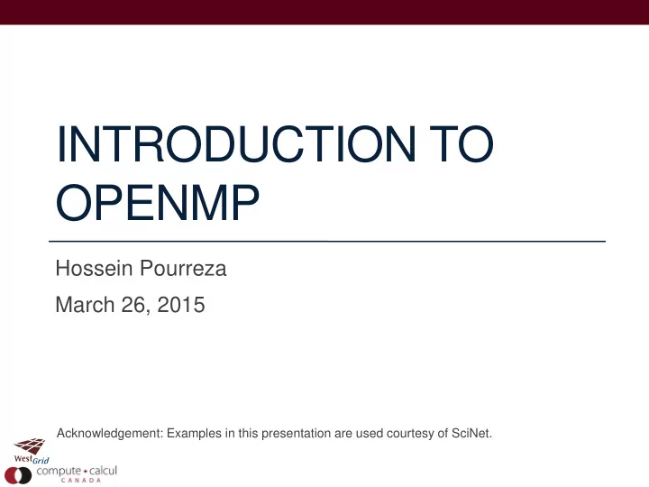 introduction to openmp