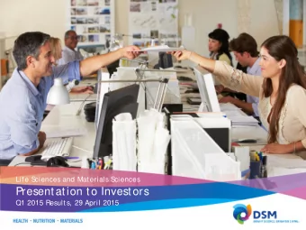 Presentation to Investors  Q1 2015 Result s, 29 April 2015  Page  S  afe harbor statement  This