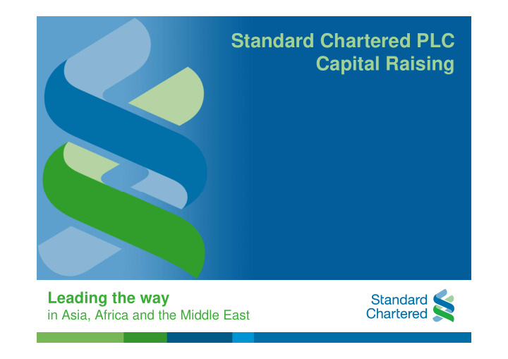 standard chartered plc capital raising
