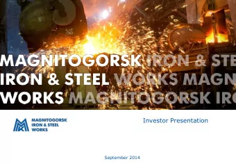 Investor Presentation  September 2014  DISCLAIMER  THIS PRESENTATION IS FOR INFORMATION ONLY AND IS