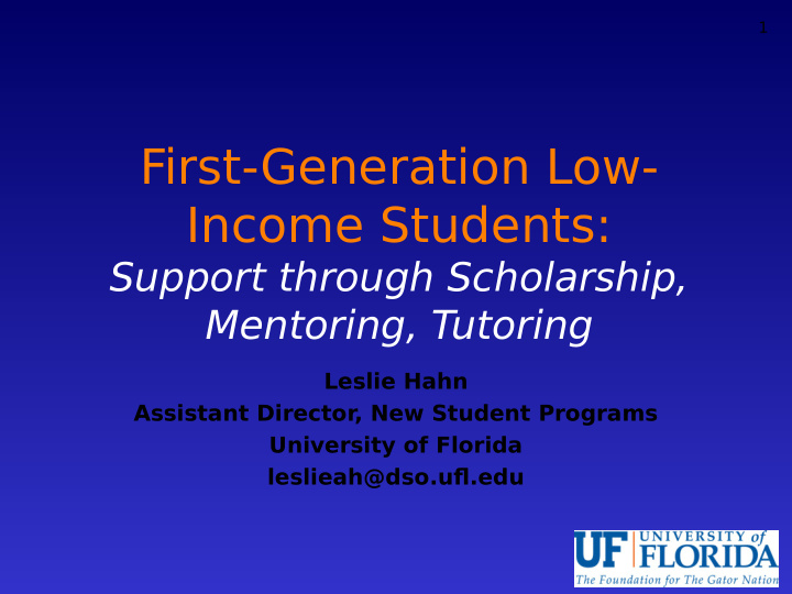 first generation low income students