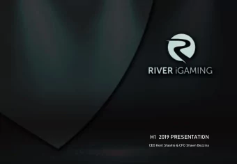 H1  2019 PRESENTATION  CEO Kent Staahle &amp; CFO Shawn Bezzina  DISCLAIMER  This presentation (the