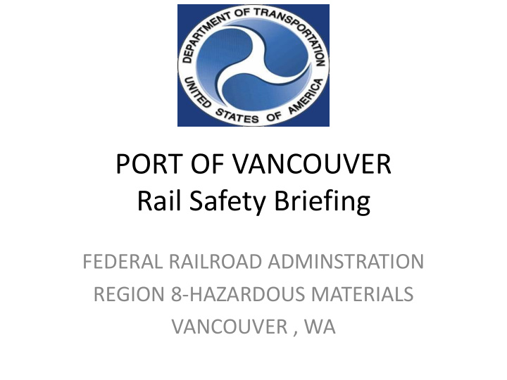 rail safety briefing
