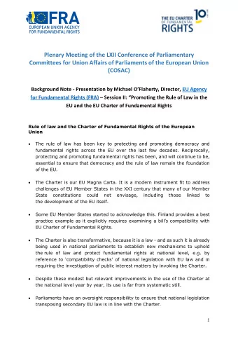 Plenary Meeting of the LXII Conference of Parliamentary  Committees for Union Affairs of