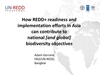 implementation efforts in Asia  can contribute to national [and global] biodiversity objectives