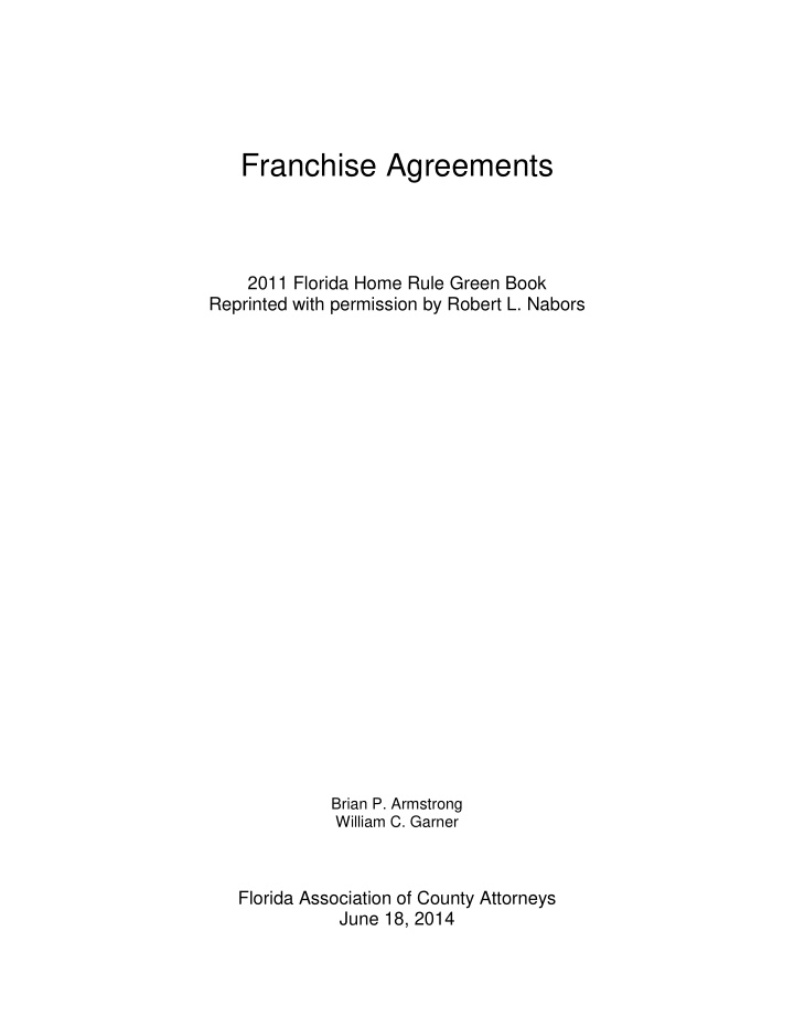 franchise agreements