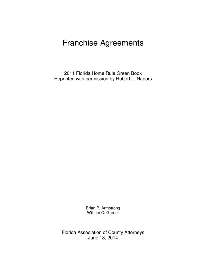 franchise agreements