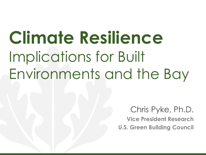 climate resilience