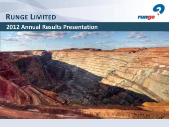 Agenda  1.  Change in MD and CEO  2.  Operational Highlights and Business Update  3.  Strategic