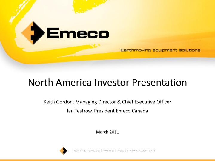 north america investor presentation