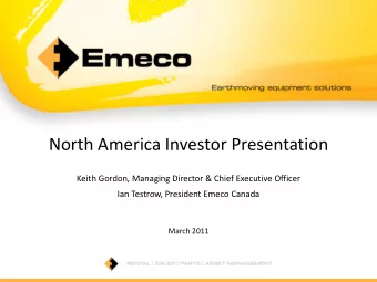 North America Investor Presentation  Keith Gordon, Managing Director &amp; Chief Executive Officer