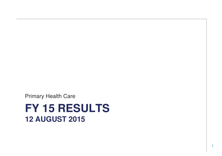 fy 15 results
