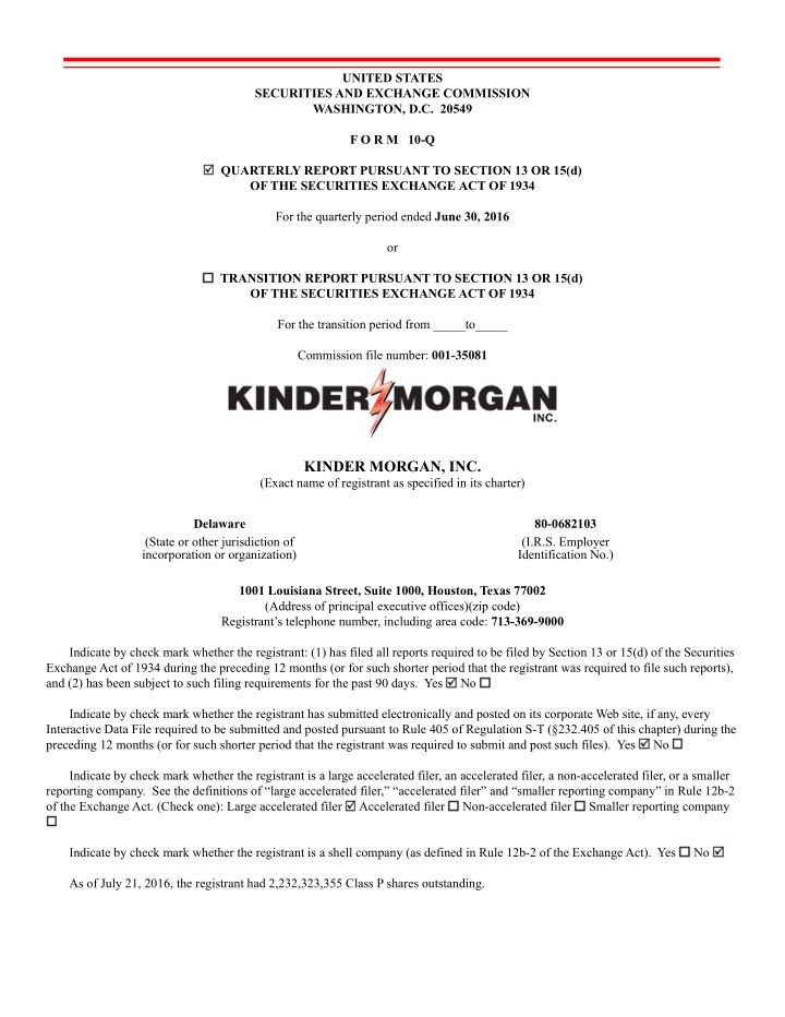 kinder morgan inc