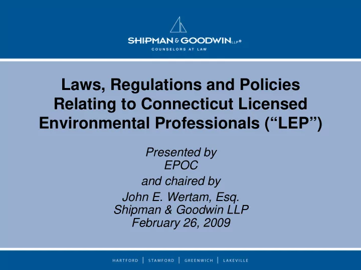 laws regulations and policies relating to connecticut