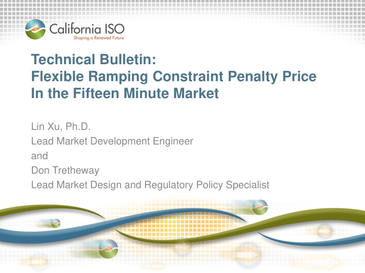 technical bulletin flexible ramping constraint penalty