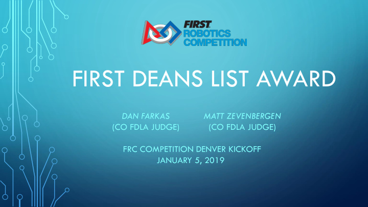 first deans list award