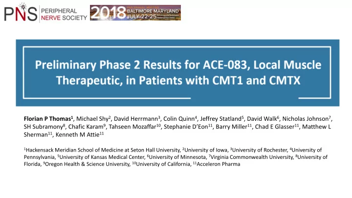 preliminary phase 2 results for ace 083 local muscle