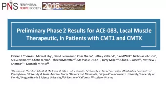Preliminary Phase 2 Results for ACE-083, Local Muscle  Therapeutic, in Patients with CMT1 and CMTX