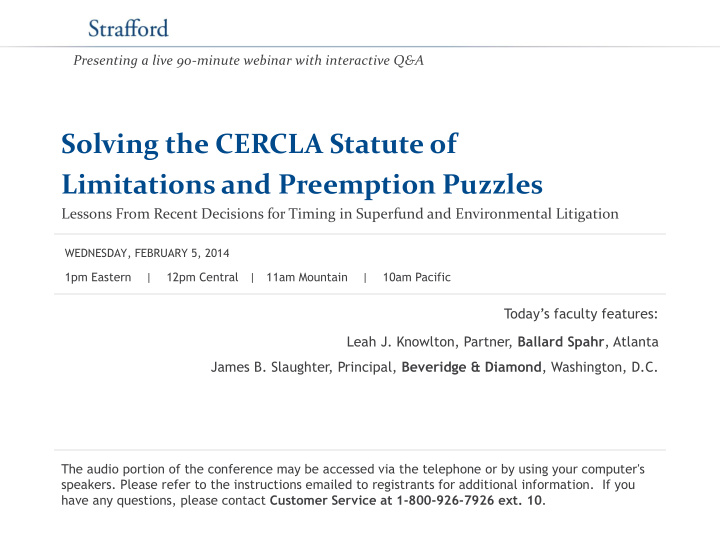 solving the cercla statute of limitations and preemption