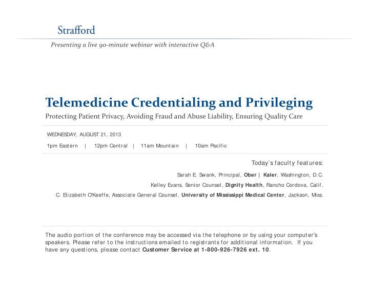 telemedicine credentialing and privileging