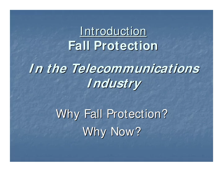 i n the telecommunications i n the telecommunications i