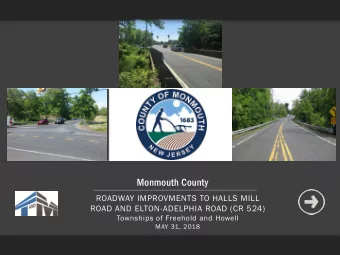 Monmouth County  ROADWAY IMPROVMENTS TO HALLS MILL  ROAD AND ELTON-ADELPHIA ROAD (CR 524)