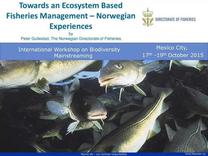 mexico city international workshop on biodiversity 17 th