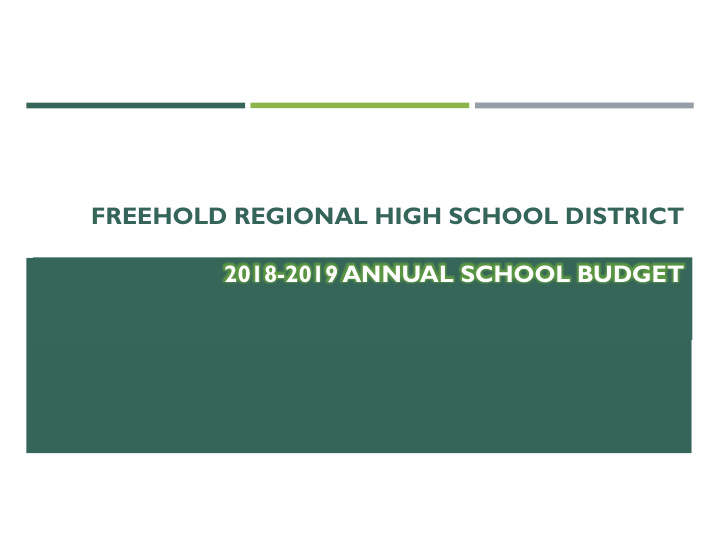 freehold regional high school district 2018 2019 annual