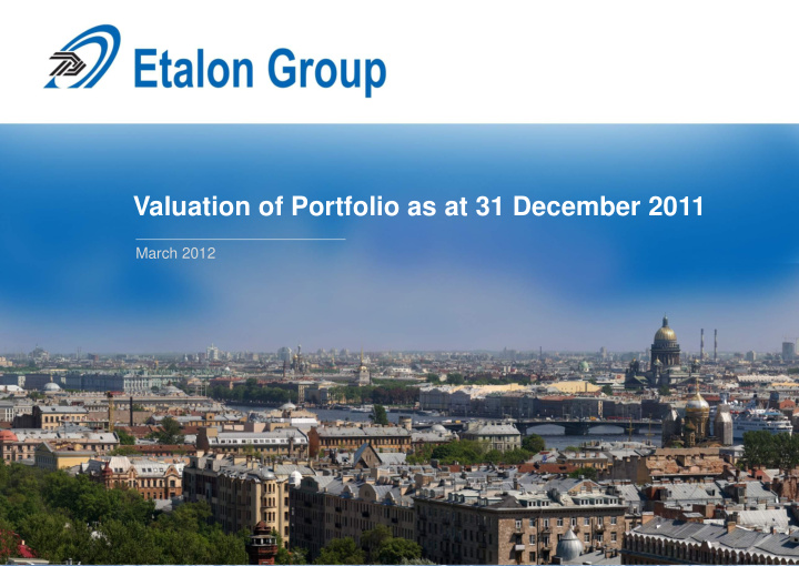 valuation of portfolio as at 31 december 2011