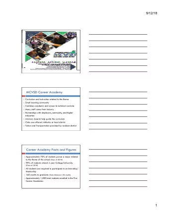 ex  plore. achieve. succeed.  APPL  Y FOR THE 2019-2020 SCHOOL YEAR IN ONE OF OUR CAREER ACADEMIES