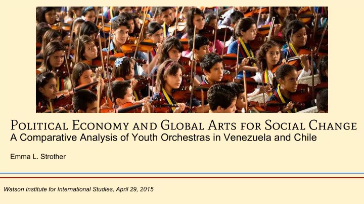 political economy and global arts for social change