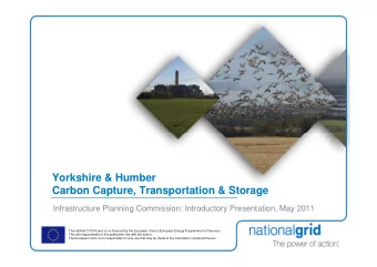 Yorkshire &amp; Humber  Carbon Capture, Transportation &amp; Storage  Infrastructure Planning