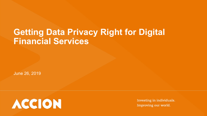 getting data privacy right for digital financial services