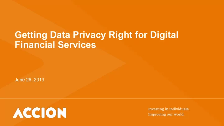 getting data privacy right for digital financial services