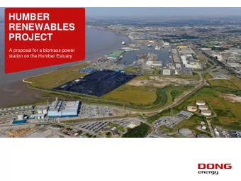 HUMBER  RENEWABLES  PROJECT  A proposal for a biomass power  station on the Humber Estuary  Agenda
